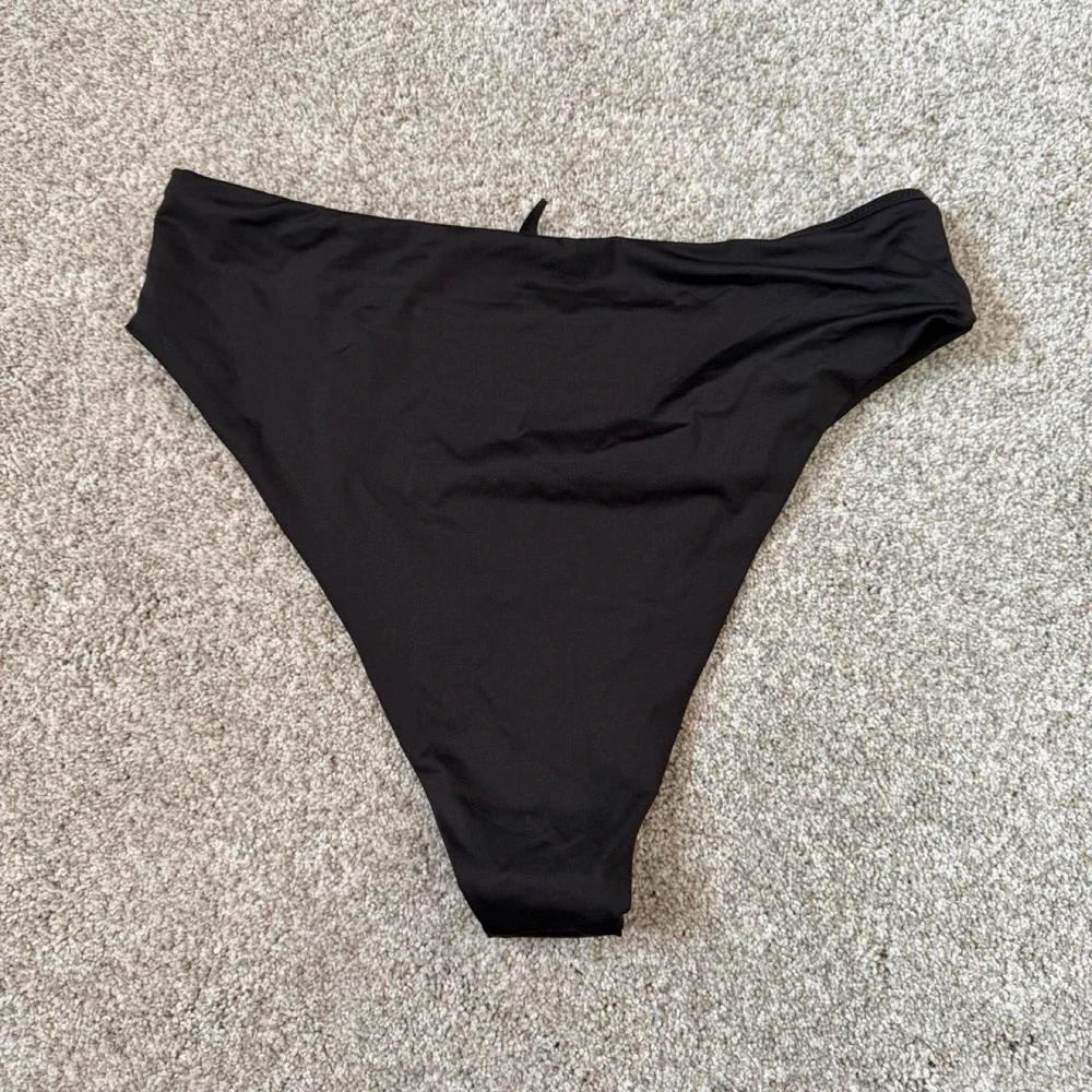 SKIMS Recycled Swim Mid Waist Bottoms Onyx XL NWT